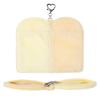 [Osel] L25484 L25485 Dual Photo Card Keychain, Double Frame, White & Yellow, with Ribbon Decoration, Holds 86mm x 54mm Photos, Compatible with Bags