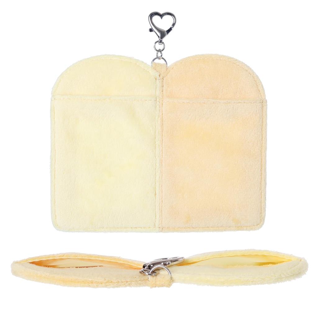 [Osel] L25484 L25485 Dual Photo Card Keychain, Double Frame, White & Yellow, with Ribbon Decoration, Holds 86mm x 54mm Photos, Compatible with Bags