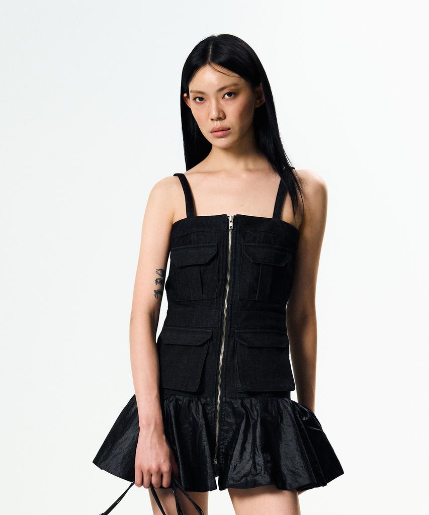 Adverse Denim Short Dress (Black)