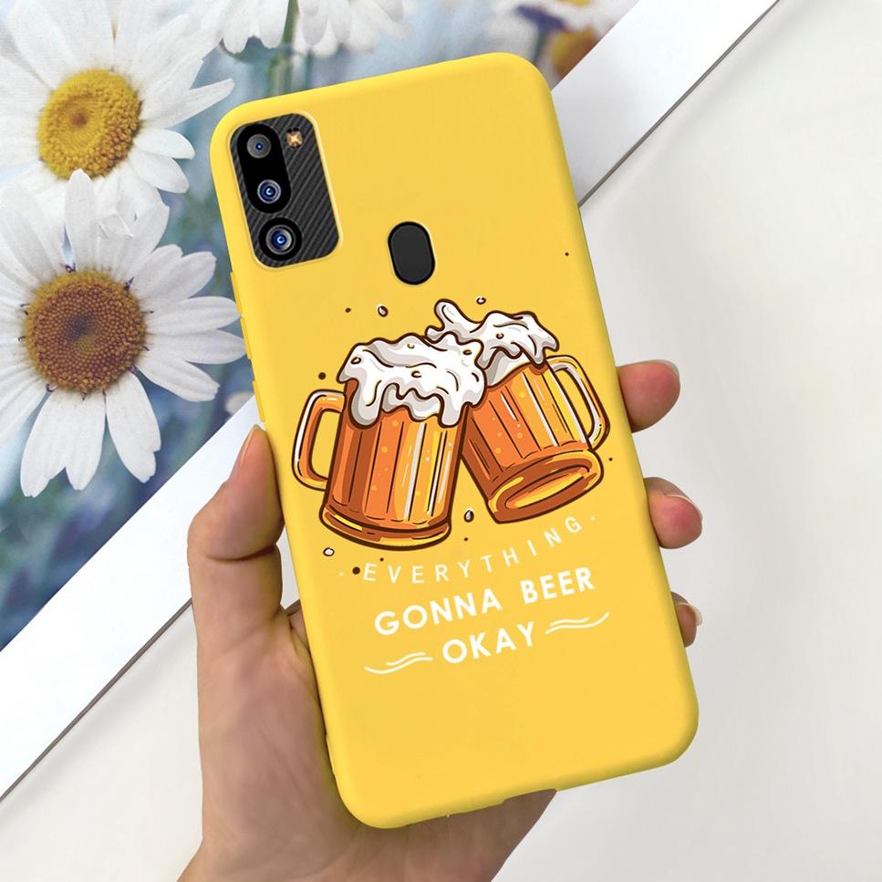 For Samsung Galaxy M21 2021 Case Cute Cat Fashion Girl Soft Silicone Cover For Samsung M21 2021 SM-M215G Bumper Phone Case Funda