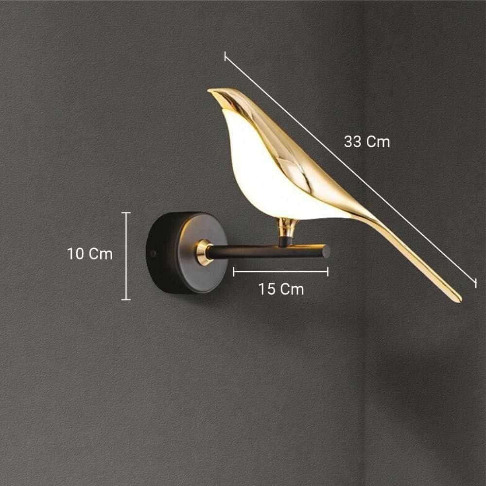 Metal Modern Chirpy LED Bird Light for Living Room,Bird Pendant Light for Wall Luxury & Elegant,Night Light Decor Bedroom Fancy Light