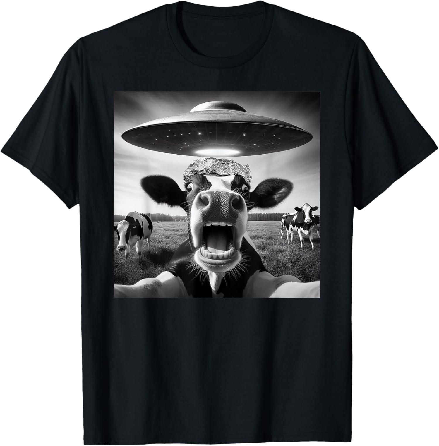 Cute Alien Abduction Tee Funny Meme Graphic Unisex Top S разноцветный