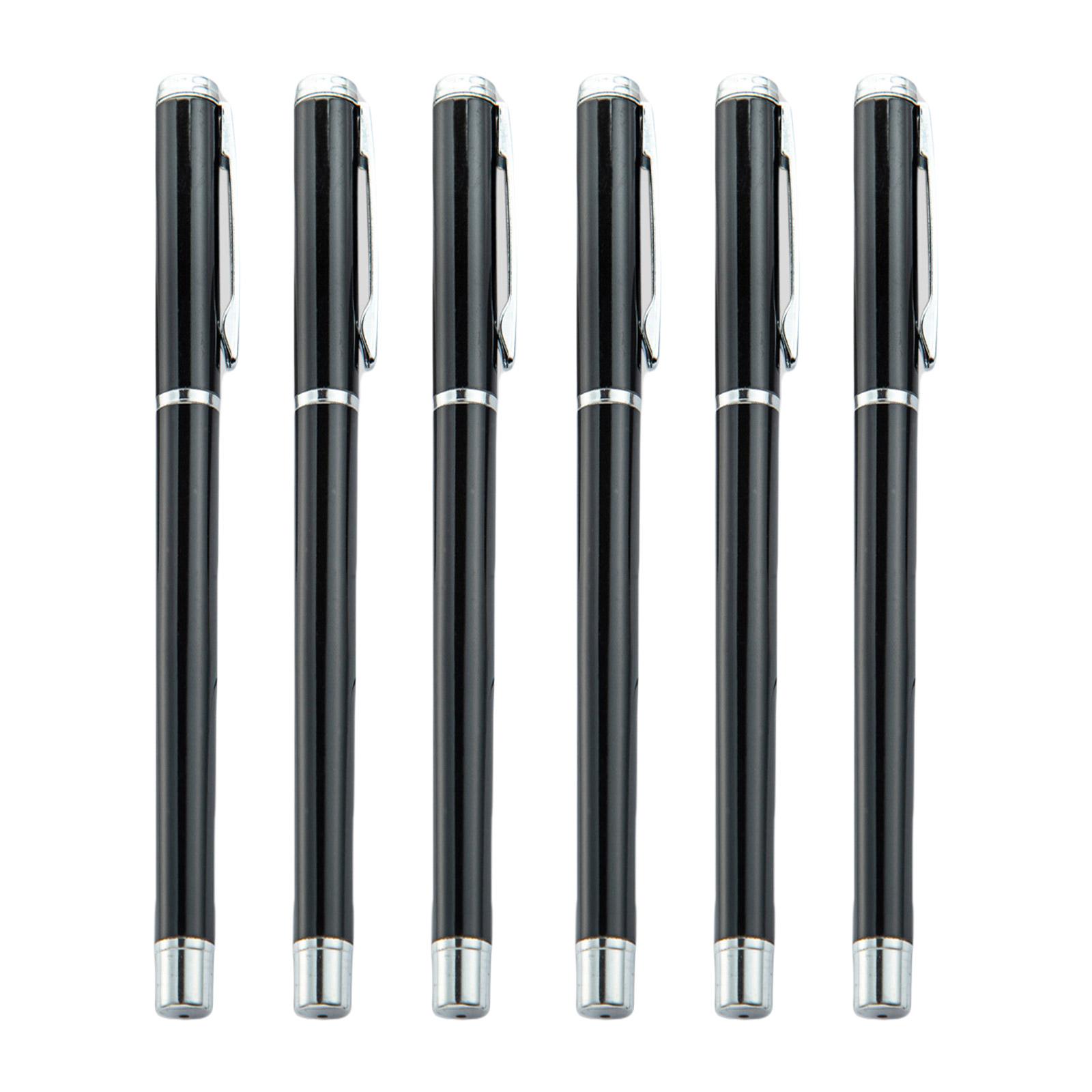 

6 шт. металлическая шариковая ручка с зажимом для ручки, быстросохнущая, пишущая, гладко офисная ручка для подписи, гостевая ручка для входа, черные чернила чёрный