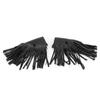 2Pcs Motorcycle Floorboard Fringe PU Leather Cover Universal Foot Pedal Tassel Black