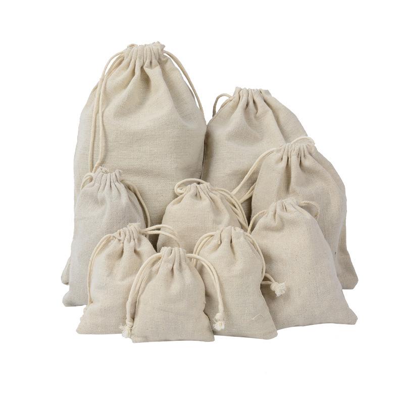 Tao Ceramic Jewelry: Retro Cotton Linen Drawstring Bag for Bracelets and Necklaces