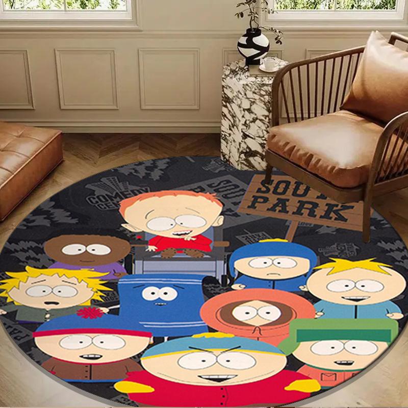 South Friends Adventure Round Rug for Livingroom,Bedroom, Palyroom, Chair Rug, Area rug, Circle Carpet, Large Size Fan Christmas gift