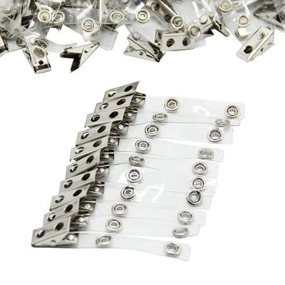 3 teile/los Transparent PVC Doppel Löcher Clips für ID Name Badge Holder Werkkarte Clip Zertifikat Clip für Mitarbeiter Verkäufer