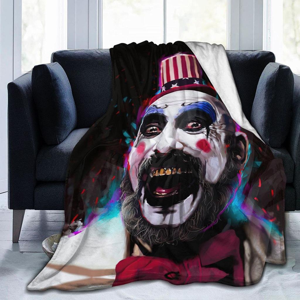 Manta de película de terror, manta de franela súper suave, ligera, cómoda para sofá, divertida manta navideña