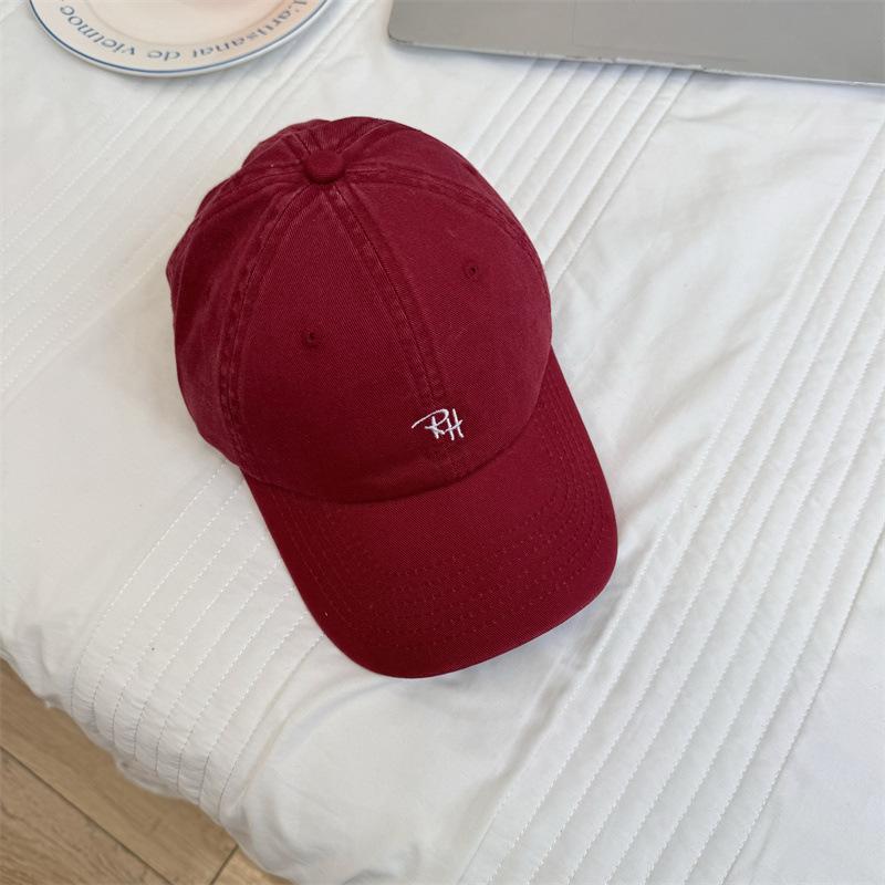 Hat Men's and Women's Street Tide Brand Letter Embroidery Baseball Cap Summer Couple Simple and Versatile Cap Showing Small Face