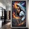Large Size Mosaic DIY Full Diamond Painting Kits Art Fantasy Girl Leopard and Dream Catcher Embroidery Cross Stitch Rhinestones
