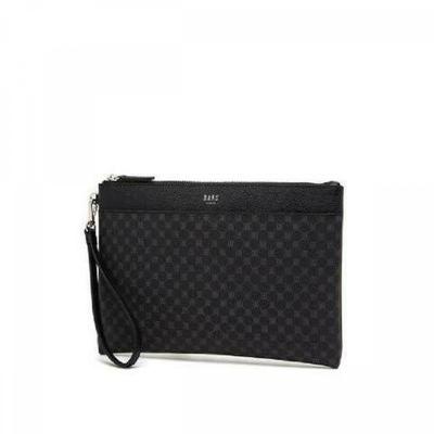 Bolsa de Mão Média em Couro Preto com Padrão de Logo Dd Dbba2f467bk