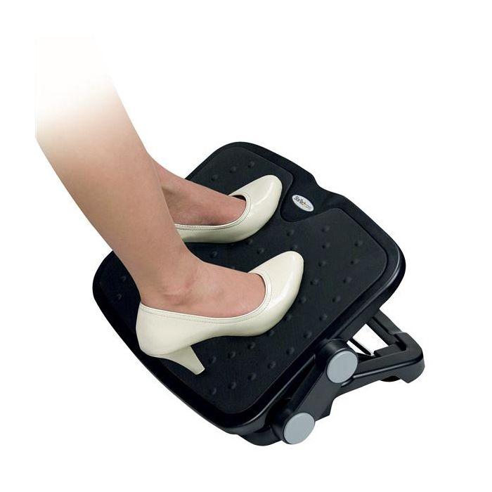 STARTECH Repose-pieds de bureau réglable noir - Aluminium et plastique - Hauteur réglable, Anti-dérapant, Confortable