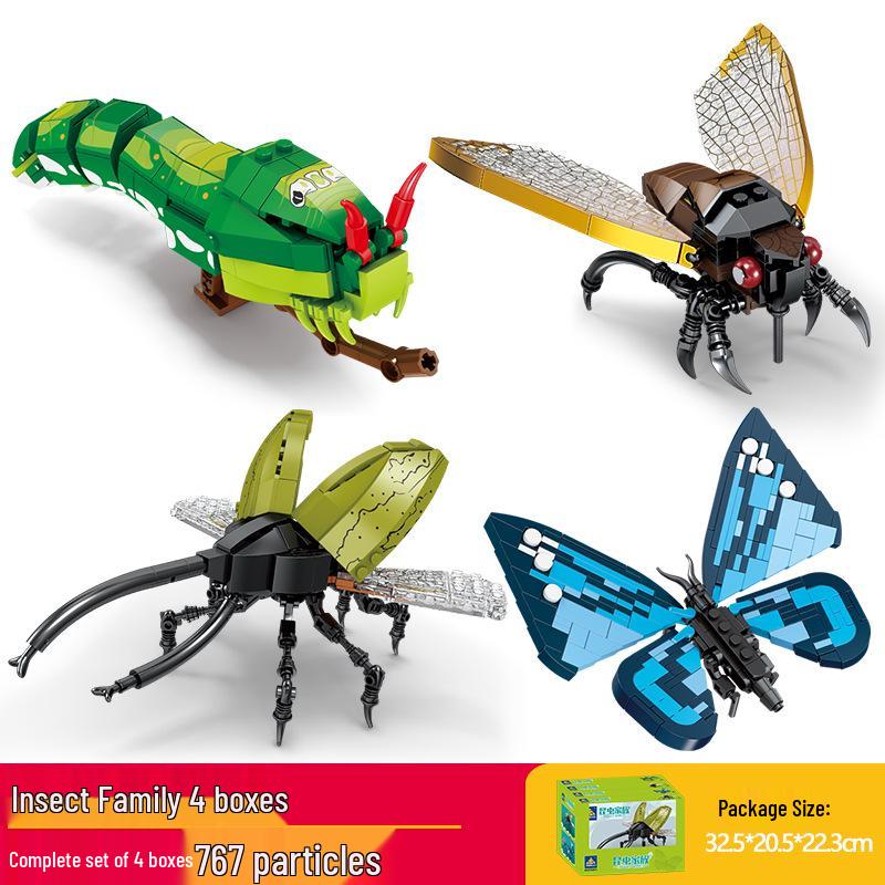 Kai Zhi Compatible Lego Insect Toy: Mantis Model Building Blocks for Kids, Educational Animal Jigsaw Puzzle Gift