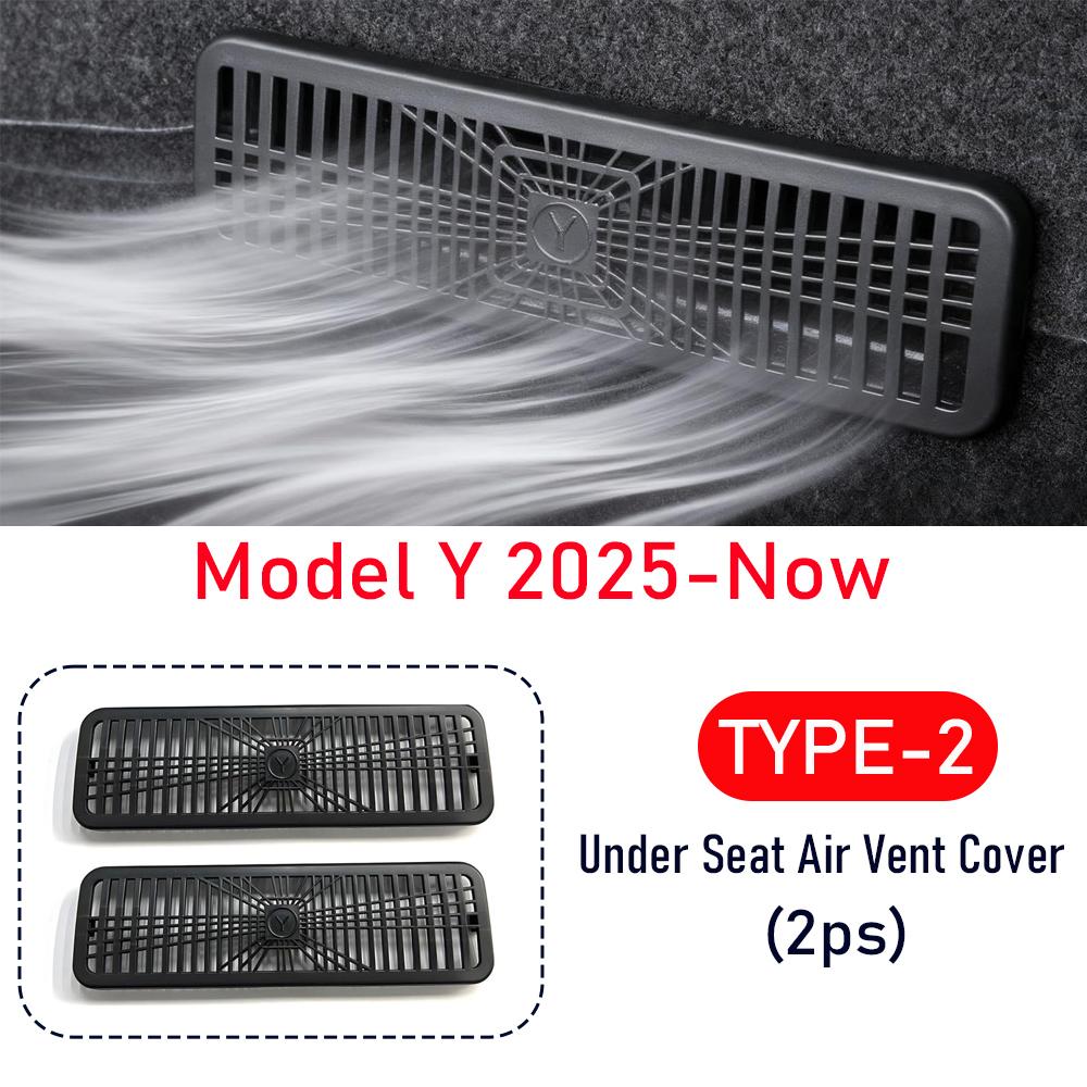 Under Seat Vent Cover for Tesla Model 3 Y Juniper 2026 2026 Air Condition Outlet Protector Rear Seat Air Vent Grill Accessories