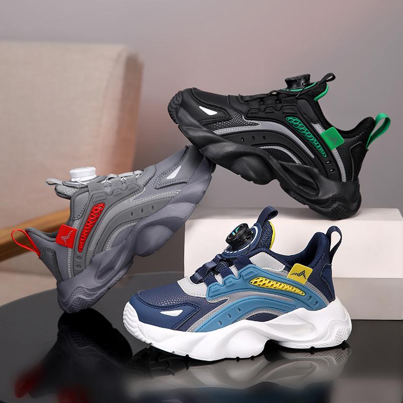 Boys' shoes 2025 autumn new children's sports mesh shoes comfortable and breathable middle and older children's running shoes tide