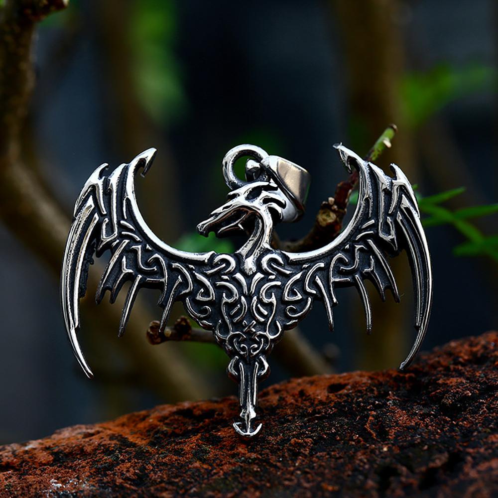 Vintage Black Alien Creature Metal Dragon Pendant for Men Punk Stainless Steel Skull Movie Personality Party Jewelry Wholesale