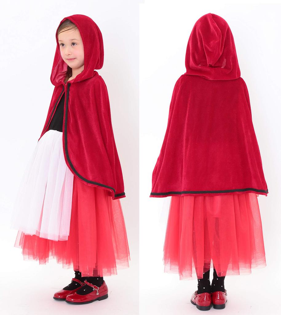 Clearstone Romantic Red Hood Cosplay Halloween Costume for 140cm Red Kids, Girls,