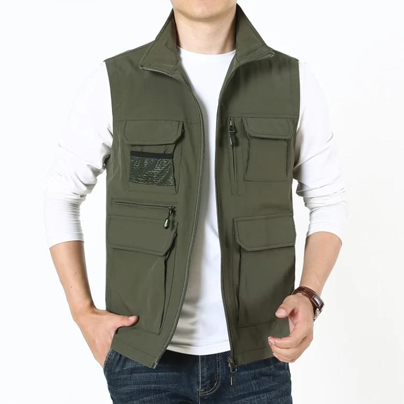 Men's Thin Leisure Multi-pocket Quick-drying Vest Men's Mesh Vest Fishing Photography Waistcoat