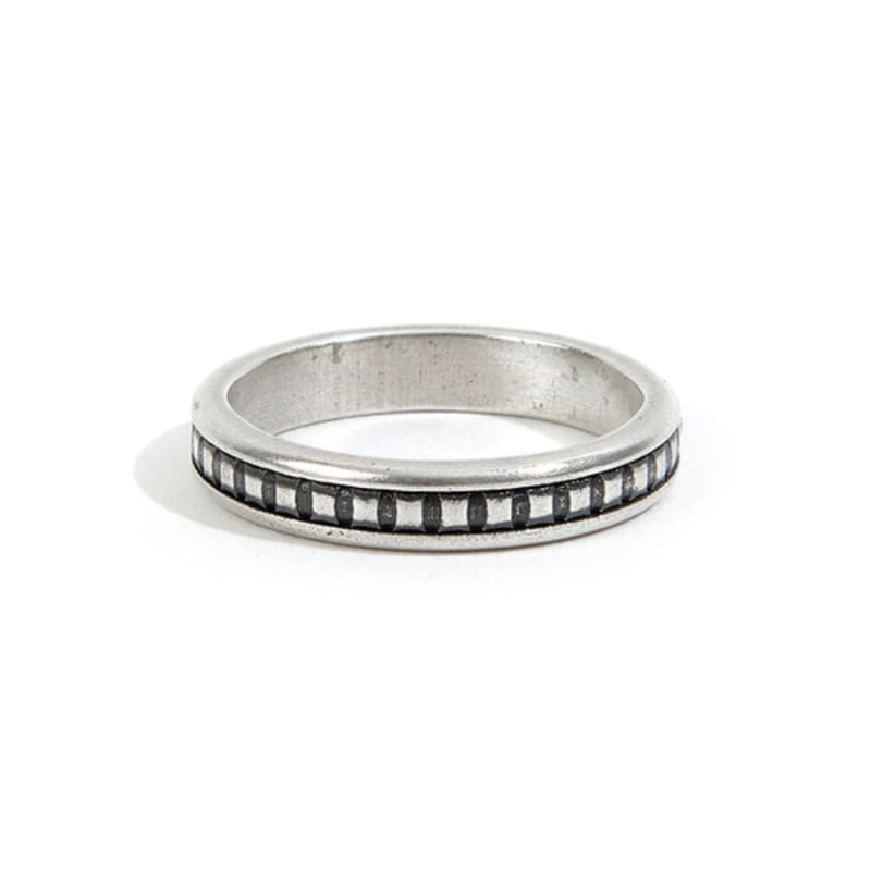SEWNSWEN SEWN SWEN SILVER SLIM ARCHIVE PATTERN ring