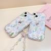 Women Colorful Floral Transparent Anti Drop Silicone Phone Case With Chain For Iphone