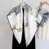 Jiangnan Water Town National Style Double-sided Heterochrome Dill Silk Scarf 110 Large Square Scarf Mulberry Silk Silk Scarf Shawl