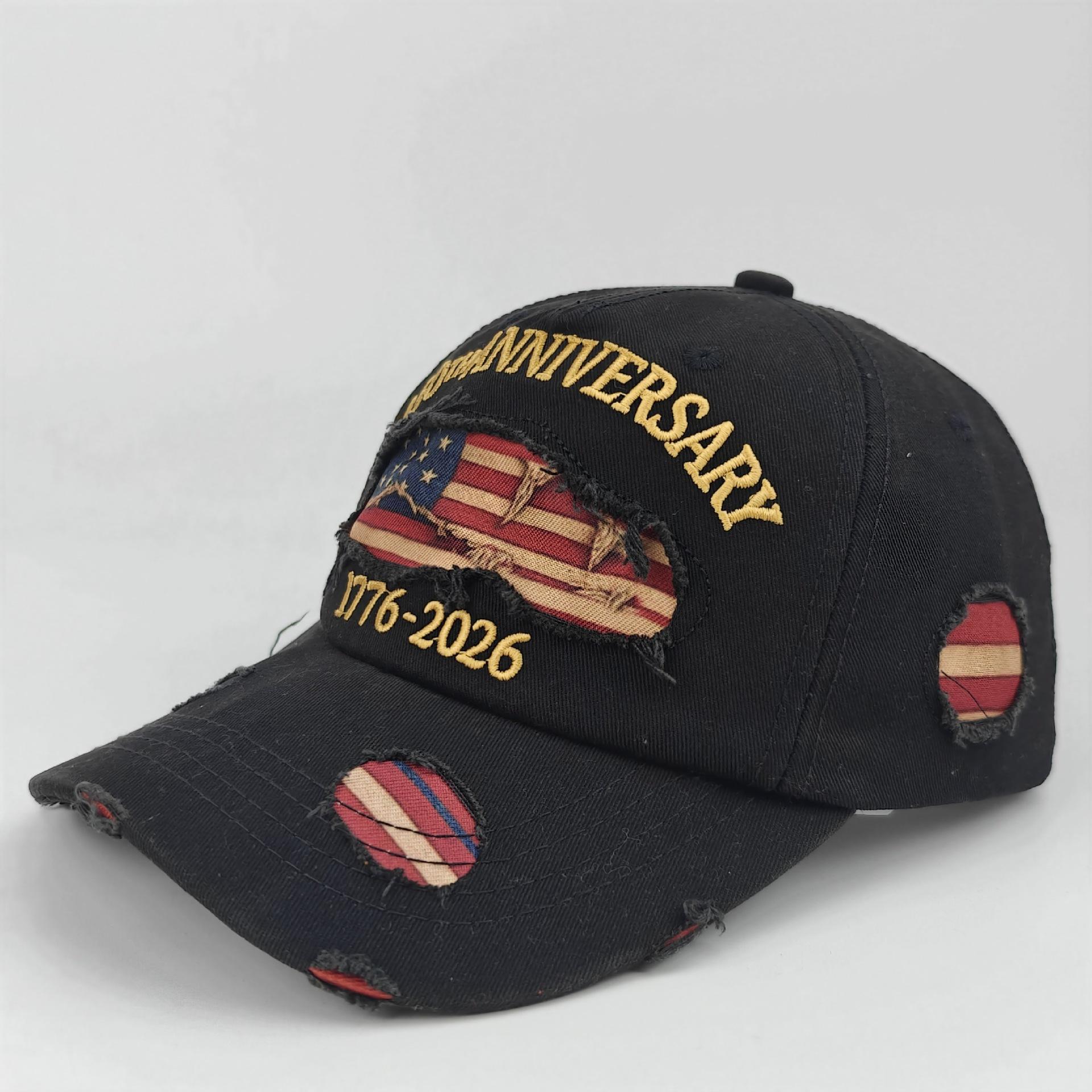 

1pc USA 250th Anniversary Commemorative Baseball Cap for Men and Women,retro Washed Adjustable with Sun Protection for Daliywear чёрный