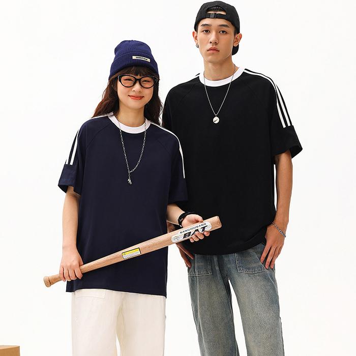 Vysoce kvalitní 220G 100% bavlna Velká velikost Tričko Letní pruhované tričko pro ženy Harajuku Oversized tričko Y2k Topy UNISEX hip hop streetwear