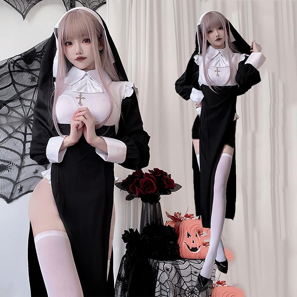 Milky Time Women's Sexy Sister/Nun Halloween Costume (L)