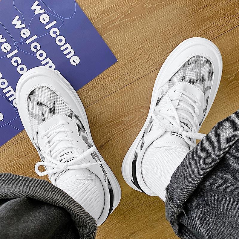 Fashion Platform Shoes Men Sneakers Footwear Lace-up Height Increase Casual Shoes White Mens Vulcanize Shoes Zapatos De Hombre