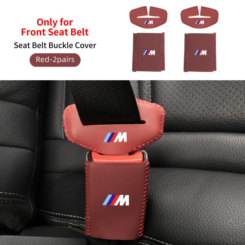 

2025 Hot Car Styling Leather Seat Belt Buckle Protector For BMW 1 2 3 5 7 Series X1X2X3X4X5X6G20 G30 G11 G12