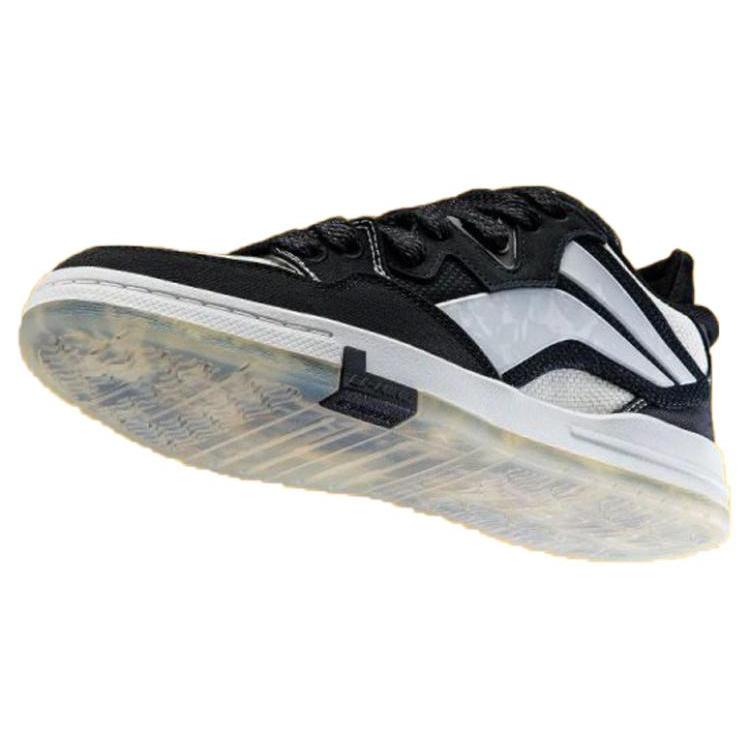 LIXIAOLONG x Li Ning Wave Pro Slip Resistant Abrasion Resistant Low top Skateboard Shoes Men's Black White AECS099-1
