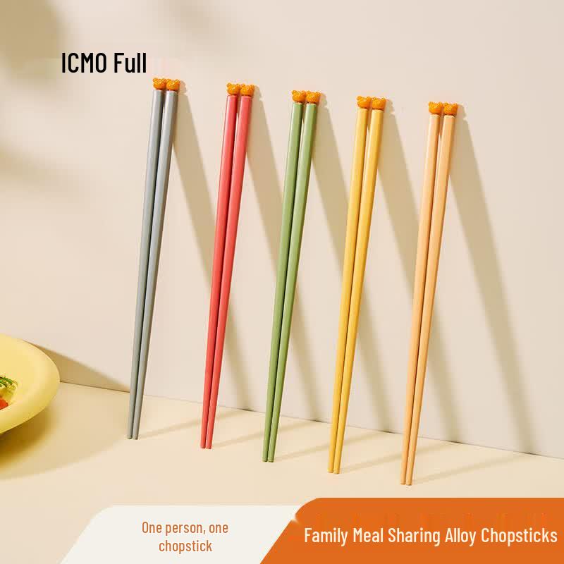 Kemandu Cartoon Alloy Chopsticks 5-Pair Set (4 Packs) 253mm