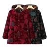 New Winter Cotton-padded Jacket with Fleece Thermal Hooded Jacket, Old Lady Cotton-padded Jacket Long