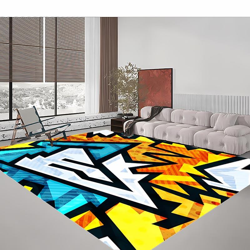 Graffiti Seamless Pattern Large Area Carpet for Living Room Bedroom Sofa Doormat Kitchen FloorTapete Anti-slip Decor Alfombra HD