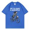 Off To Cause A Kerfuffle Dachshund Bicycle Chaos Funny Meme T Shirt Unisex Fashion Casual Tshirts Summer Loose Cotton Tshirt