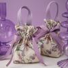 Tulip Canvas Wedding Favor Box & Drawstring Bag Set