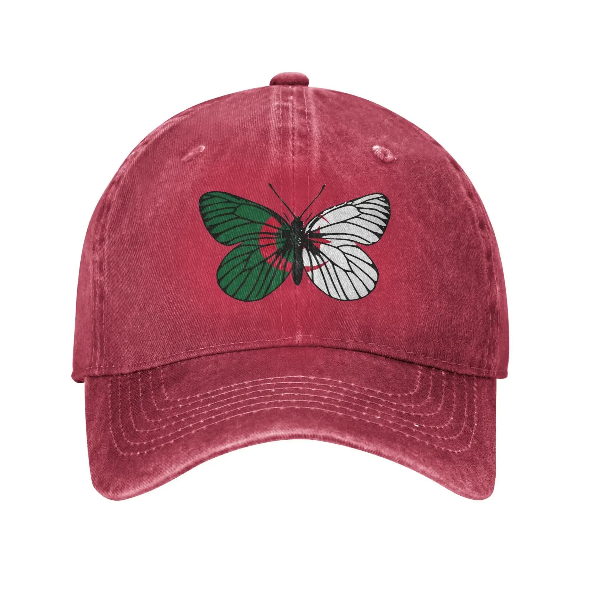 Algeria Butterfly Algeria flag Sun Baseball Cap Unisex Women Design Trucker Hat Summer Casual Tennis Skate AdjustableCap One Size