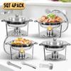 5.5L Chafing Dishes Buffet Set Chafers For Catering Round Chafing Dish Buffet Set With Lids Chafers Buffet Warmers Stove Picnic