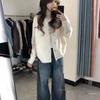 Korean Style Women's Long-Sleeve Knit Cardigan - Soft & Stylish for Autumn and Spring