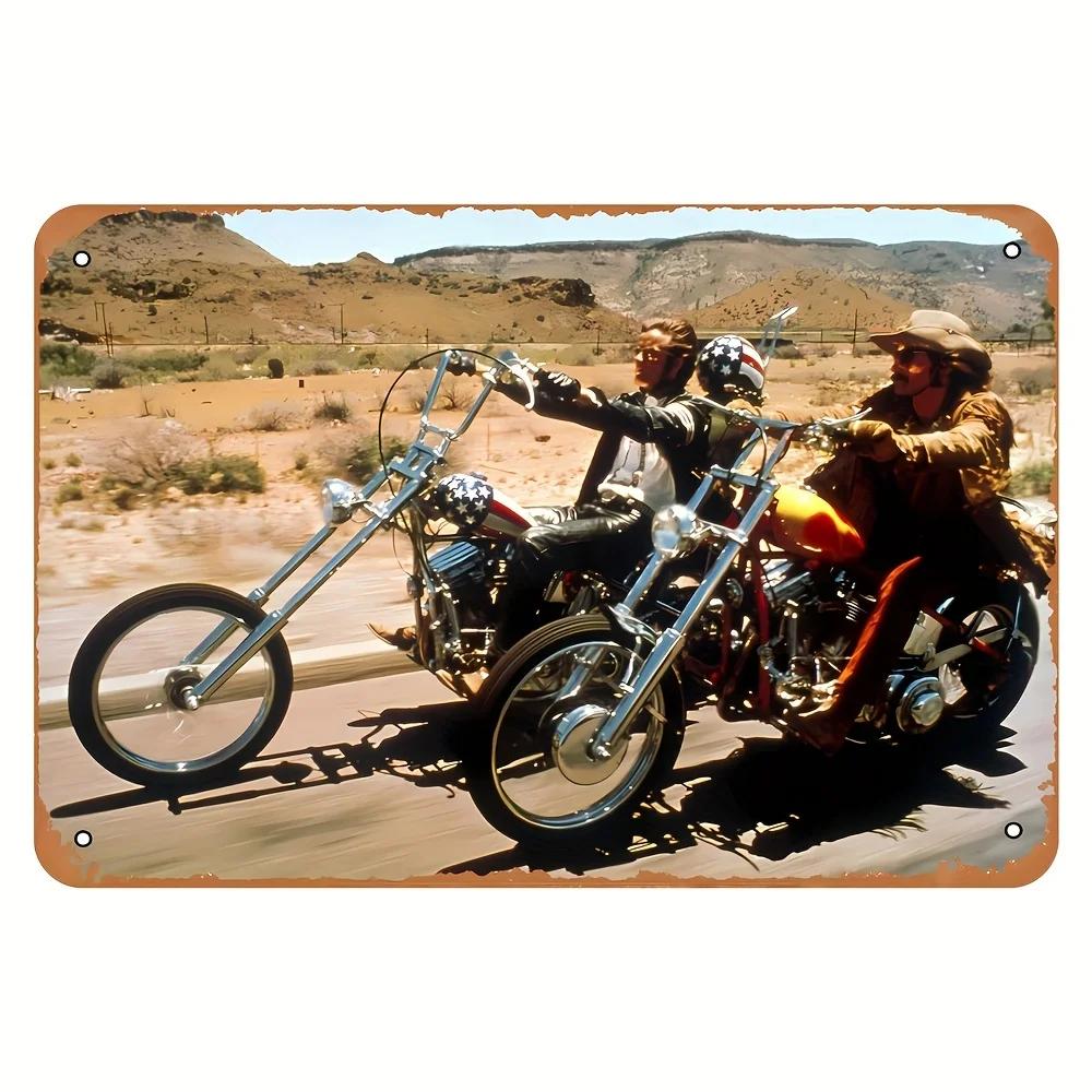 Vintage Motorsykkelentusiaster Metallkunst Nostalgisk Garasjedekor Metallblikkskilt Plakater Skilt for Bar Garasje Klubb Vintage Elskere