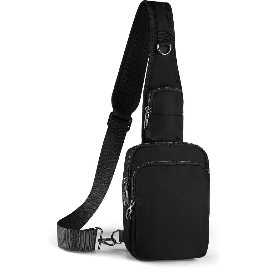 VADOO Sling Bag, Crossbody Bag with Zipper Lock, RFID Blocking & Water Resistant for Men and Women