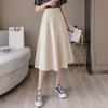 Women's High Waist A-Line Drape Midi Skirt for Autumn