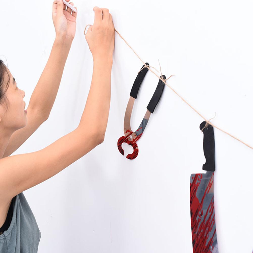 3ks/sada Halloweenská simulace Krvavé nástroje Části těla Girlanda Banner Halloweenská rekvizita Strašidelný