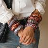 Resin smudged snake print leopard print geometric round bracelet unique niche jewelry