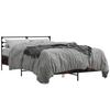 Bed Frame Smoked Oak 135 x 190 cm Wood Based Panel and Metal