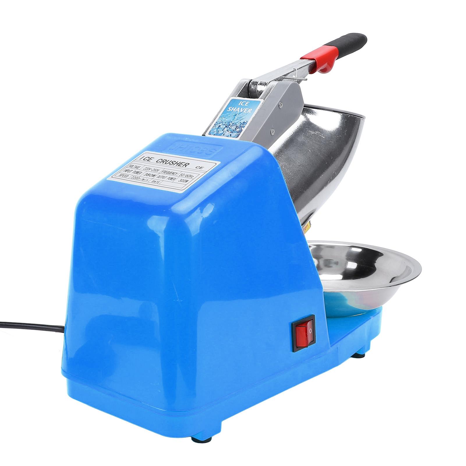Broyeur à glace électrique 380W Lames doubles en acier inoxydable Machine à granités et à cônes de neige pour usage domestique et commercial
