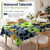 Fresh Floral Waterproof Tablecloth Polyester Wipeable Table Cover For Dining Party Camping Table Cloth Picnic Blanket
