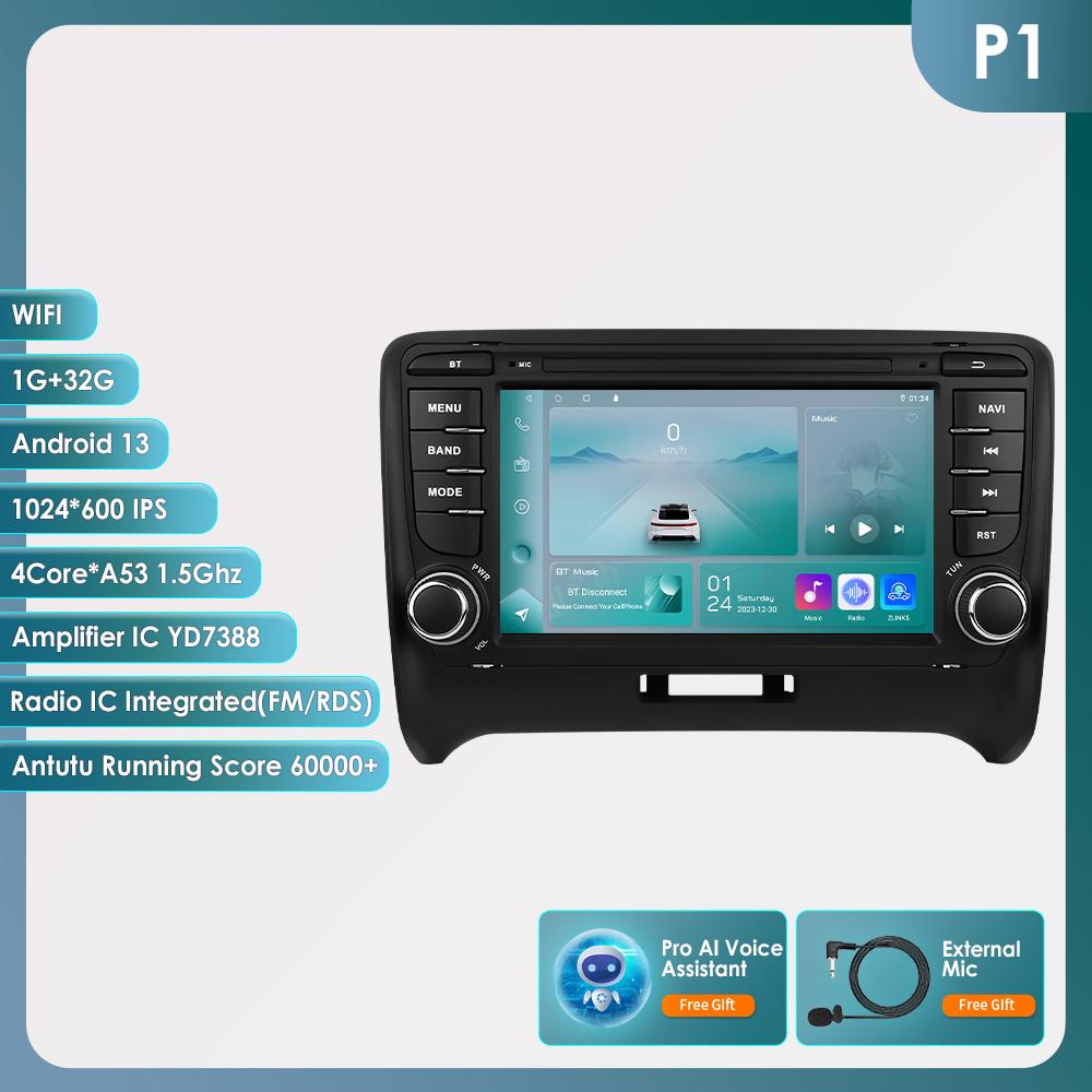 

OSSURET RDS Автомагнитола для TT MK2 8J 2006 - 2014 Android Мультимедийный Видеоплеер Навигация GPS Carplay QLED Интеллектуальный Сенсорный Экран Автомагнитола 8G P1 4Core 1G 32G AI