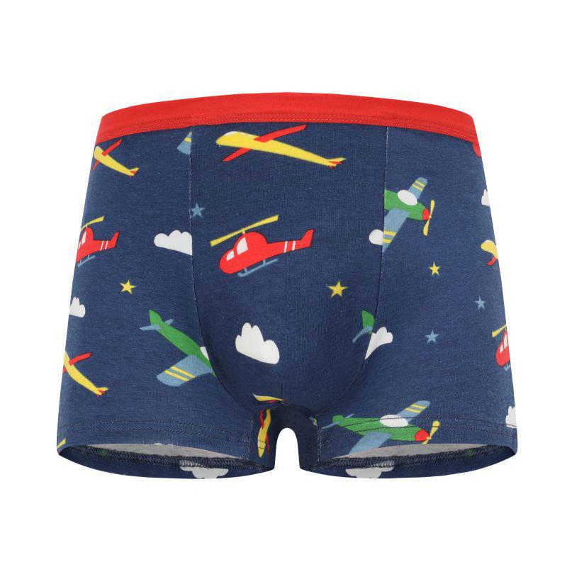 Four-Pack Boys' Pure Cotton Boxer Briefs: Small, Medium, Large Cartoon Underwear