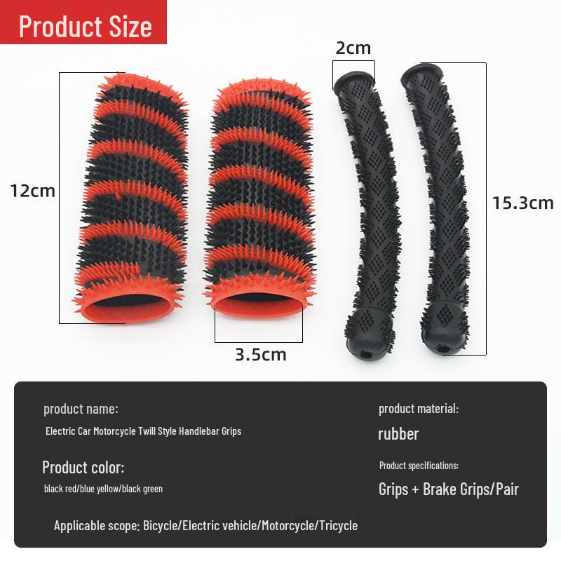 Electric Motorcycle Anti-Slip Rubber Handle & Brake Grip Sleeves